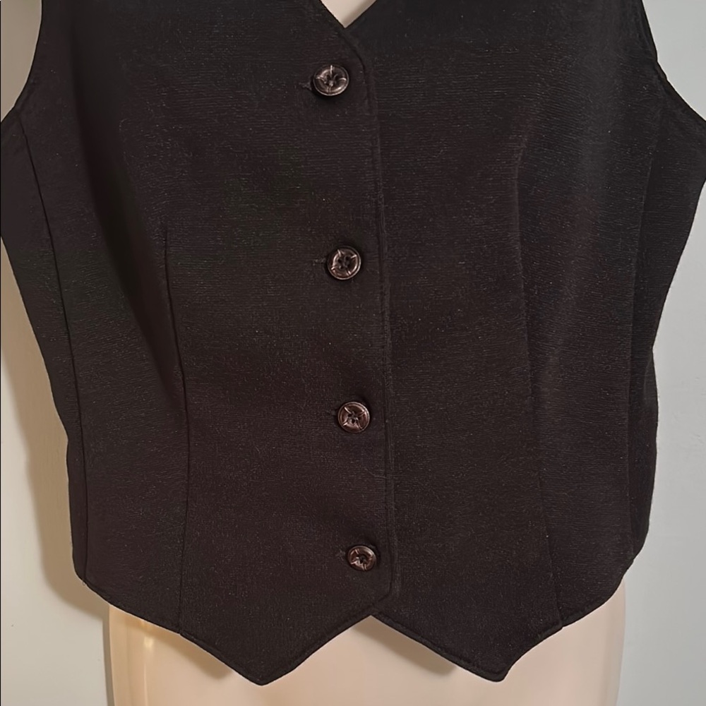 Elegant Black Button Up Women's Vest size 8 - Picture 5 of 14